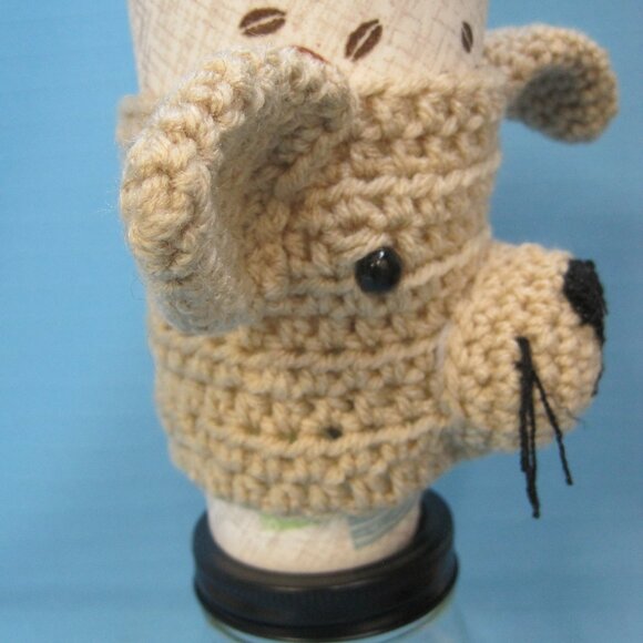 Little Chihuahua Puppy Dog Crochet  Handmade Cup Cozy Holder Gifts by Bren - Picture 4 of 6